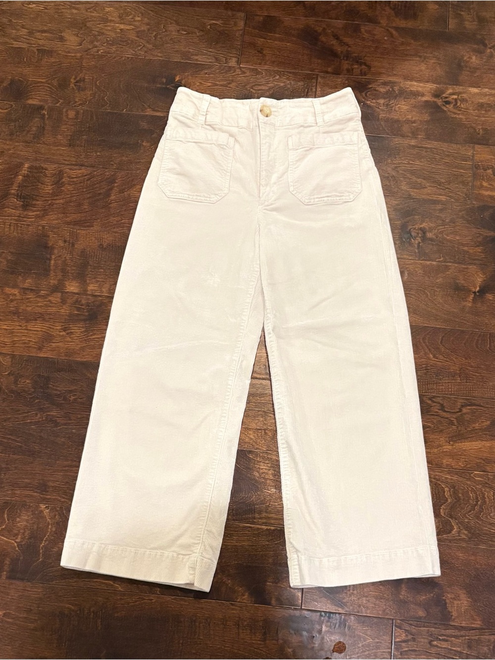 Anthropologie Maeve The Colette Cream Wide-Leg Corduroy Pants